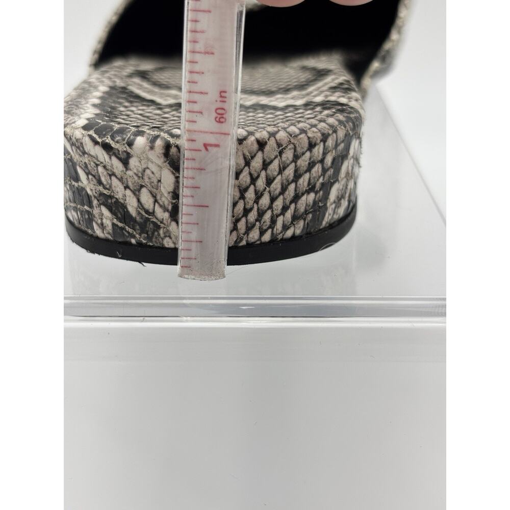 Balenciaga Cosy BB Mules Snake Grey Cream Size 37 / 7 Square Toe Luxury Logo - Picture 12 of 15